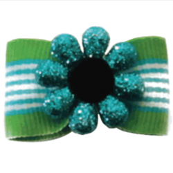 Electric Blue Daisy Dog Bow